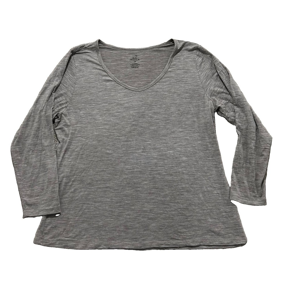 WoolX Women's 2X Layla All Season Merino Wool Shirt Dark Beige - Read